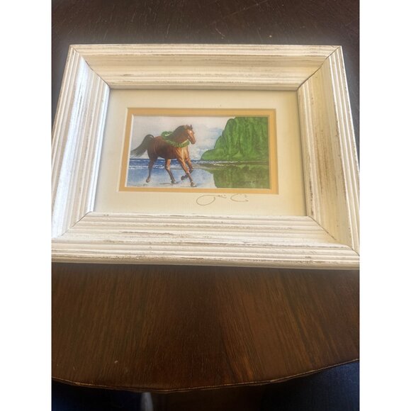 Hawaiian Horse Print "Holau O Waiulau" By Artist Jim Warren In 5"x7" White Distr - Picture 7 of 7